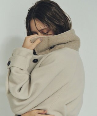 YECCA VECCA ウール混ステンカラーロングコート Light Beige