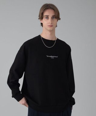 WEGO 【ユニセックス着用ITEM/2点SET/MLサイズ展開】アクセ付きフォトグラフィックプルオーバー ブラック