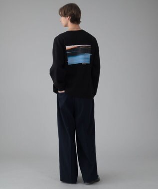 WEGO 【ユニセックス着用ITEM/2点SET/MLサイズ展開】アクセ付きフォトグラフィックプルオーバー ブラック