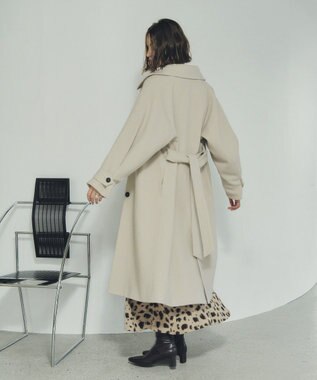 YECCA VECCA ウール混ステンカラーロングコート Light Beige