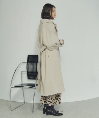 YECCA VECCA ウール混ステンカラーロングコート Light Beige