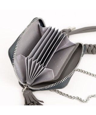 UNBILLION ペルケ perche / マルチスタッズジャバラチャームウォレットショルダー GY