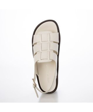 MODE ET JACOMO <MODE ET JACOMO>厚底グルカデザインウエッジサンダル ホワイトコンビ