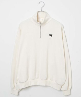 WEGO ハーフジップBIGスウェット オフホワイト