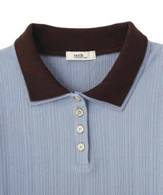 earth music&ecology ダブル衿ペプラムプルオーバー Sax