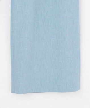 自由区 【セットアップ対応・楽チンキレイ見え】ソフトリネンダンガリーワイド パンツ サックス