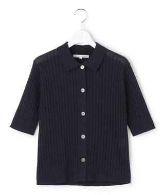 23区 【先行予約】ワイドリブ 五分袖 ポロニット