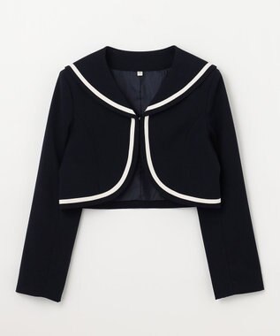 ANY KIDS ジャケット付き チェック ワンピース ネイビー