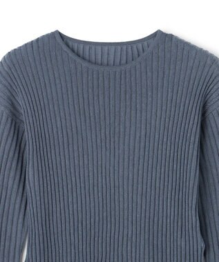 uncrave シアーストライプニット クルーネックトップス ブルーグレー系