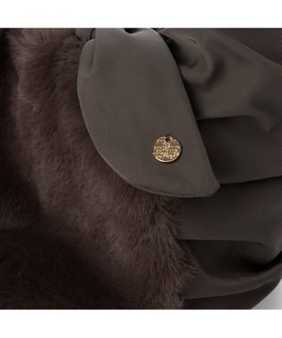 UNBILLION カシュカシュ cachecache / 下がりリボンエコファーコンビラウンドトート GY