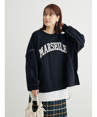 Green Parks ・ＲＡＹ　ＣＡＳＳＩＮ　ロゴｐｔカラーステッチスウェット Black