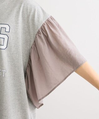 Green Parks ドッキングフレアスリーブロゴチュニック Gray Mixture