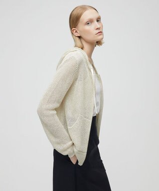 BEIGE， OPTICAL / ニットパーカー Ecru