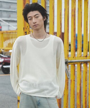 WEGO メッシュニットプルオーバー（LS） オフホワイト