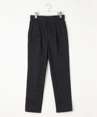 自由区 【洗える】ブライトドットジャガード テーパードパンツ ネイビー系7