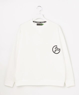 PW CIRCULUS 【MEN】【洗える】ロゴ クルーネック スウェット ホワイト