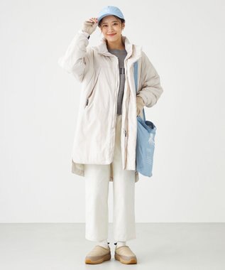 SHARE PARK LADIES フロントロゴショートプルオーバー ライトグレー系