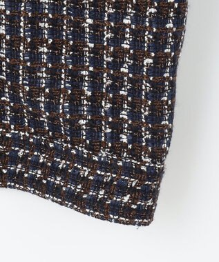 #Newans ツイードブルゾン ネイビー×ブラウン