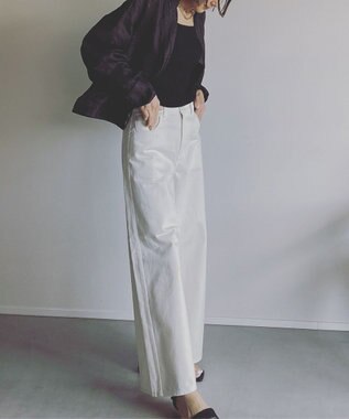 woadblue WIDE DENIM ワイドデニム WHITE