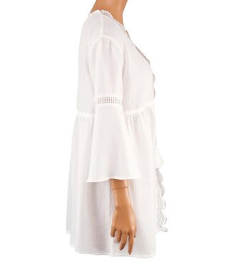 San-ai Resort（三愛水着楽園） 楊柳×レース　羽織り　F【San-ai Resort（サンアイリゾート）】 ホワイト