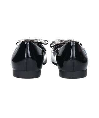 Bridget Birkin 【Bridget Birkin】ビジューリボンバレエレインパンプス ブラックエナメル