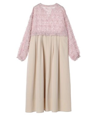 earth music&ecology ジャガード切替ワンピース Pink