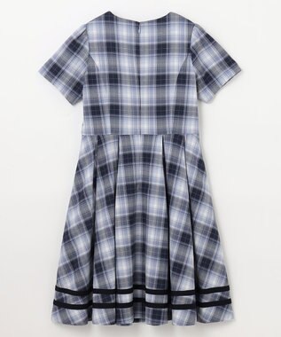 ANY KIDS ジャケット付き チェック ワンピース ネイビー