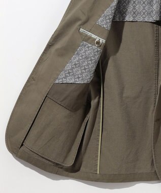 JOSEPH ABBOUD 【キングサイズ・ストレッチ/JAPANファブリック】ヴィンテージコットンストレッチ ジャケット カーキ系