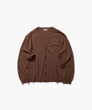ATON FINE ICE COTTON | Vネックカーディガン - UNISEX CAMEL