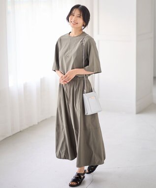 ANY 【ウエストゴム/2WAY】ドロストスカート カーキ