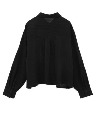 Green Parks サイドドロストショート丈シャツ（無地） Black