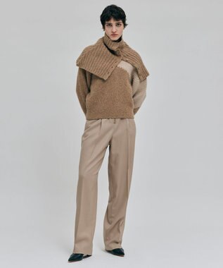 BEIGE， TERNES / フロントジップワイドパンツ Milk tea