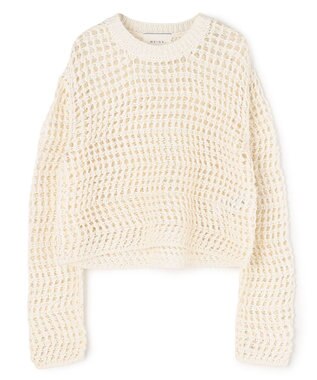 BEIGE， UVITE / コットンメッシュクロップドニット Ecru