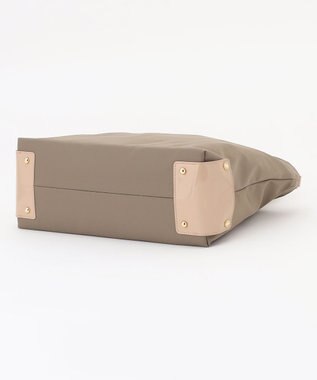 LA BAGAGERIE ツイルナイロン×エナメル 2WAYトートバッグ Mサイズ グレージュ