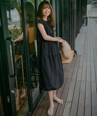 ANY SIS 【洗える】リボンブレード ハット ナチュラル×ブラック