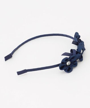 ANY KIDS お花×リボンカチューシャ ネイビー