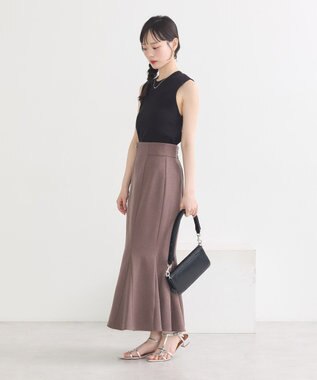 earth music&ecology ランダムリブノースリーブニット Black