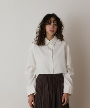 GRACE CONTINENTAL タックスリーブデニムシャツ ホワイト