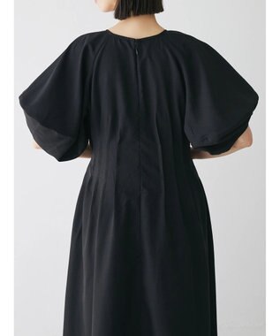 Green Parks ボリューム袖ロングワンピース Black