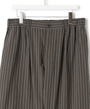 J.PRESS YORK STREET 【UNISEX】コットンリネンイージーストライプ パンツ グレー系1