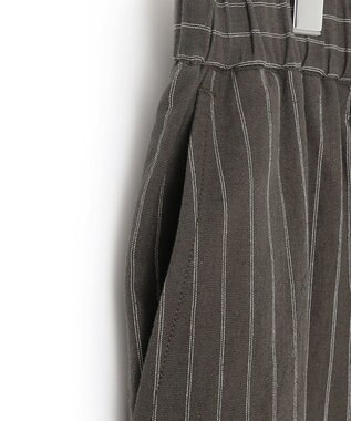 J.PRESS YORK STREET 【UNISEX】コットンリネンイージーストライプ パンツ グレー系1