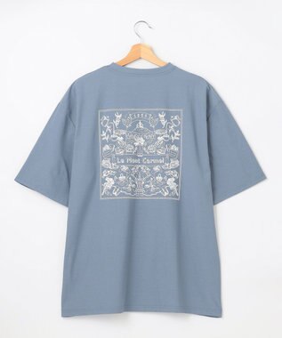 SHARE PARK MENS 【UVカット・吸水速乾・ストレッチ・軽量 】バンダナバックプリントＴシャツ ブルー系