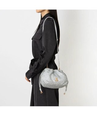 LANVIN en Bleu カレンデ 2WAYハンドバッグ ラメシルバー