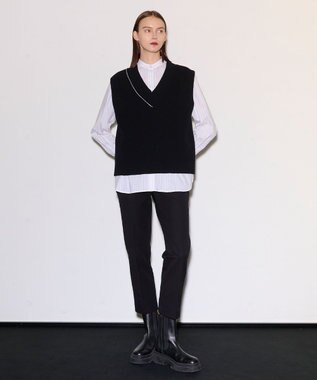 JOSEPH ポプリンシャツ×ニットベスト Black