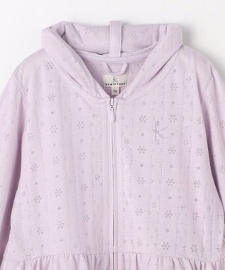 組曲 KIDS 【110-140㎝】 オパールレーシーパーカー ラベンダー