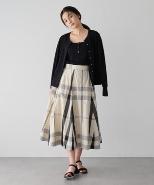 YECCA VECCA [撥水]メモリーフレアスカート Light Beige