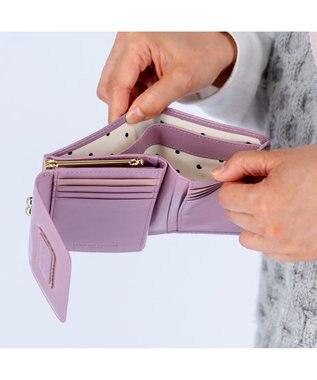tsumori chisato CARRY シンプルバイカラー がま口 2つ折り財布 ラベンダー
