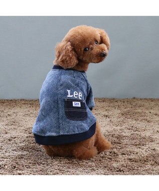 PET PARADISE Lee ウォッシュ加工 トレーナー 小型犬 紺（ネイビー・インディゴ）