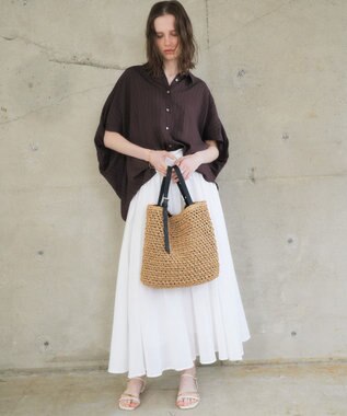 YECCA VECCA ストライプ柄シャツ Brown