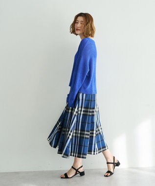 YECCA VECCA [撥水]メモリーフレアスカート Navy